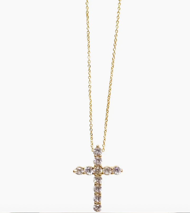 CZ Cross Charm Necklace