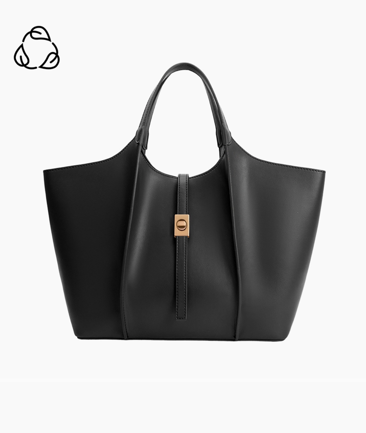 Malia Black Recycled Vegan Tote Bag