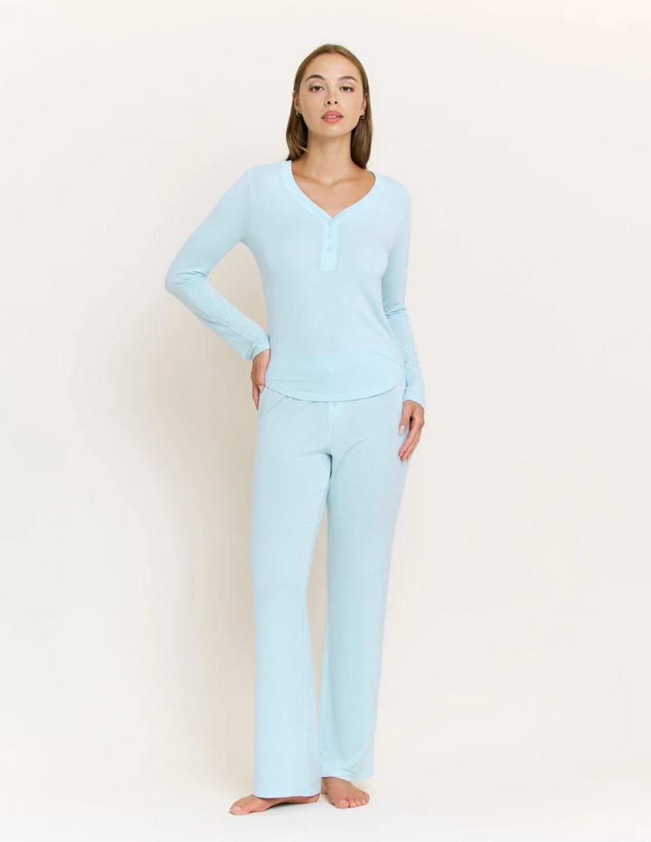 Dreamland Long Henley Set in Frosty