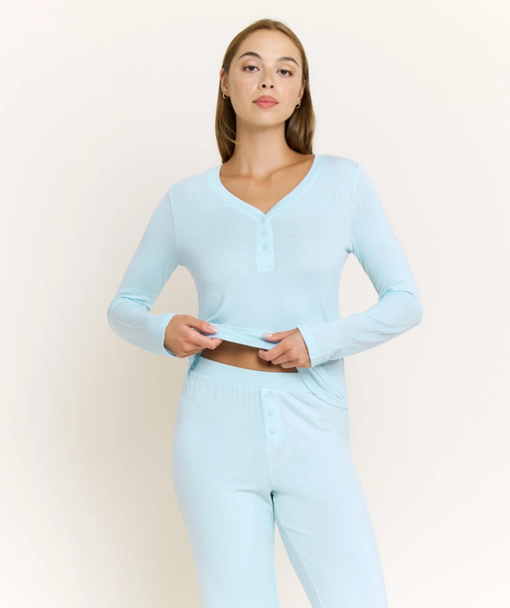 Dreamland Long Henley Set in Frosty