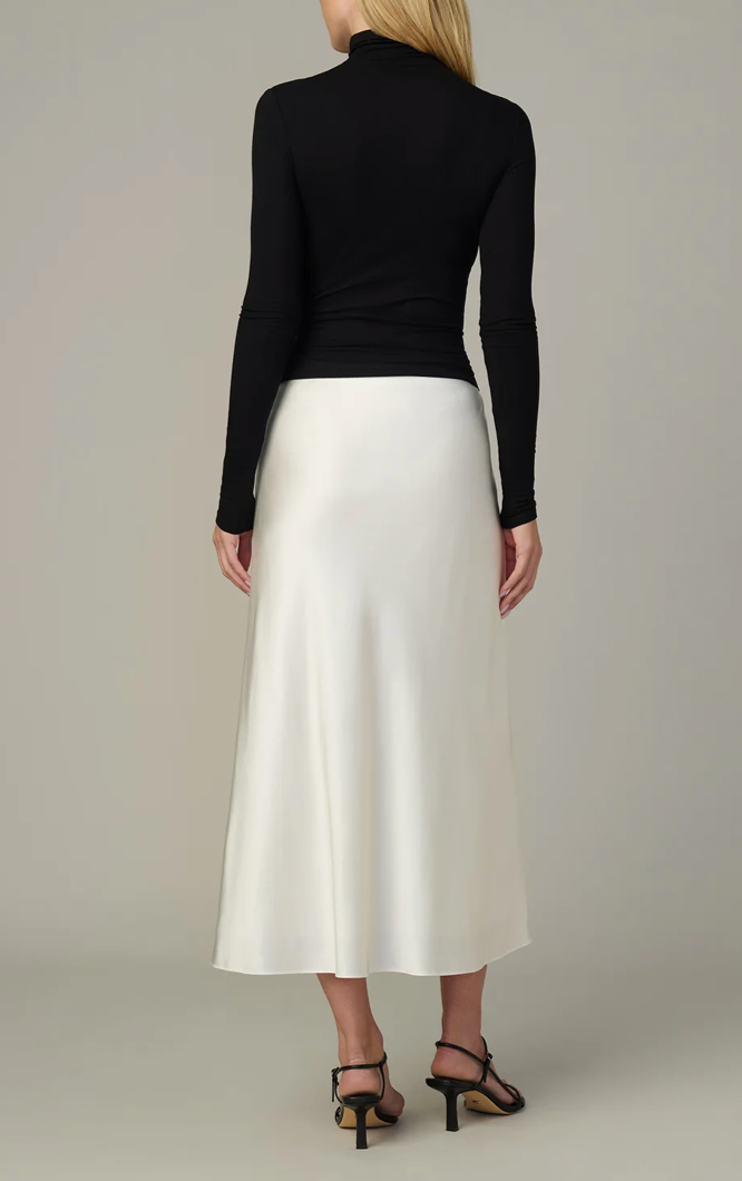 The Ines Midi Skirt Ecru