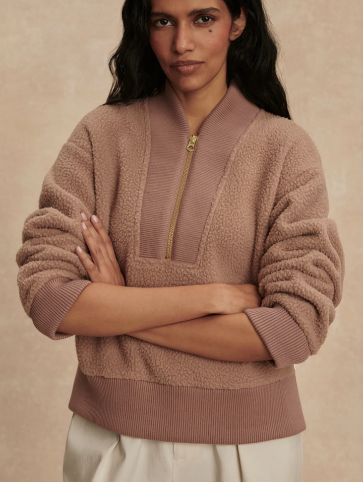 Mumford Half Zip Fleece Ginger Snap