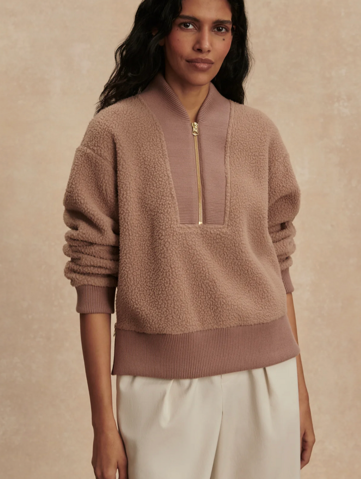 Mumford Half Zip Fleece Ginger Snap