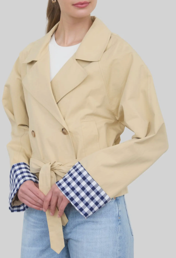 Short Trench With Gingham