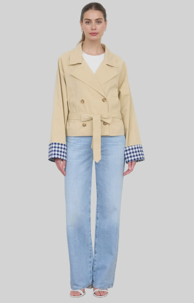 Short Trench With Gingham