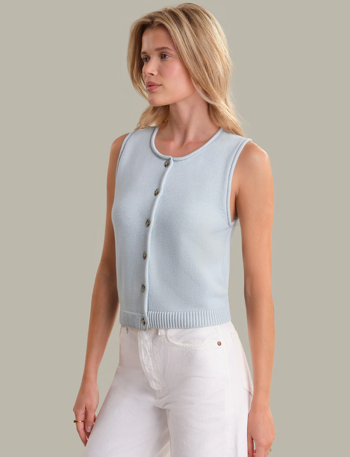 Ella Cotton Button Front Sweater Vest