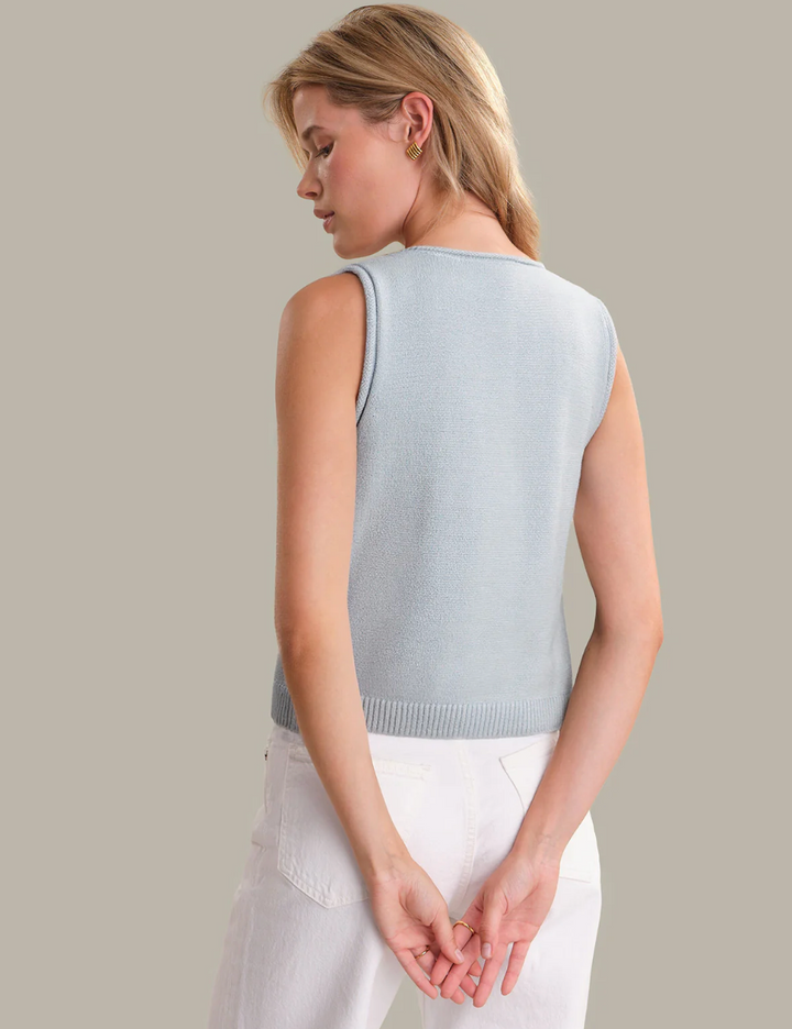 Ella Cotton Button Front Sweater Vest