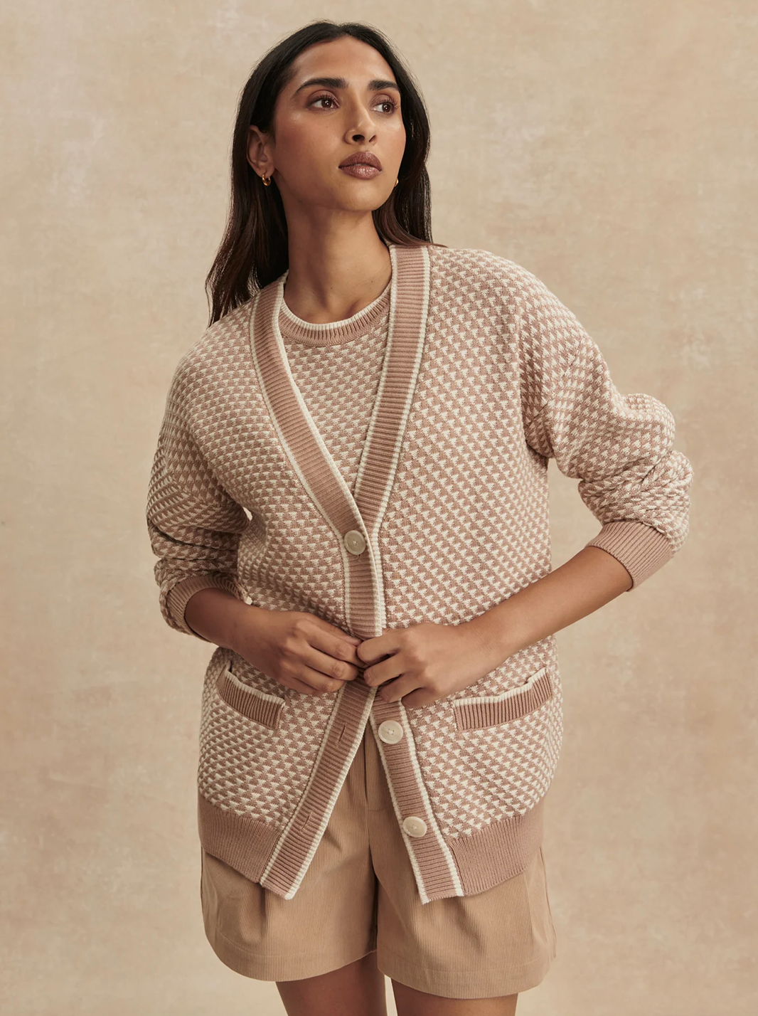 Tarran Stitch Knit Cardigan