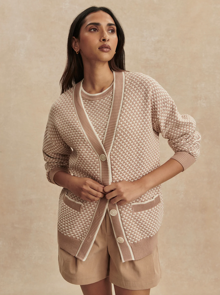 Tarran Stitch Knit Cardigan