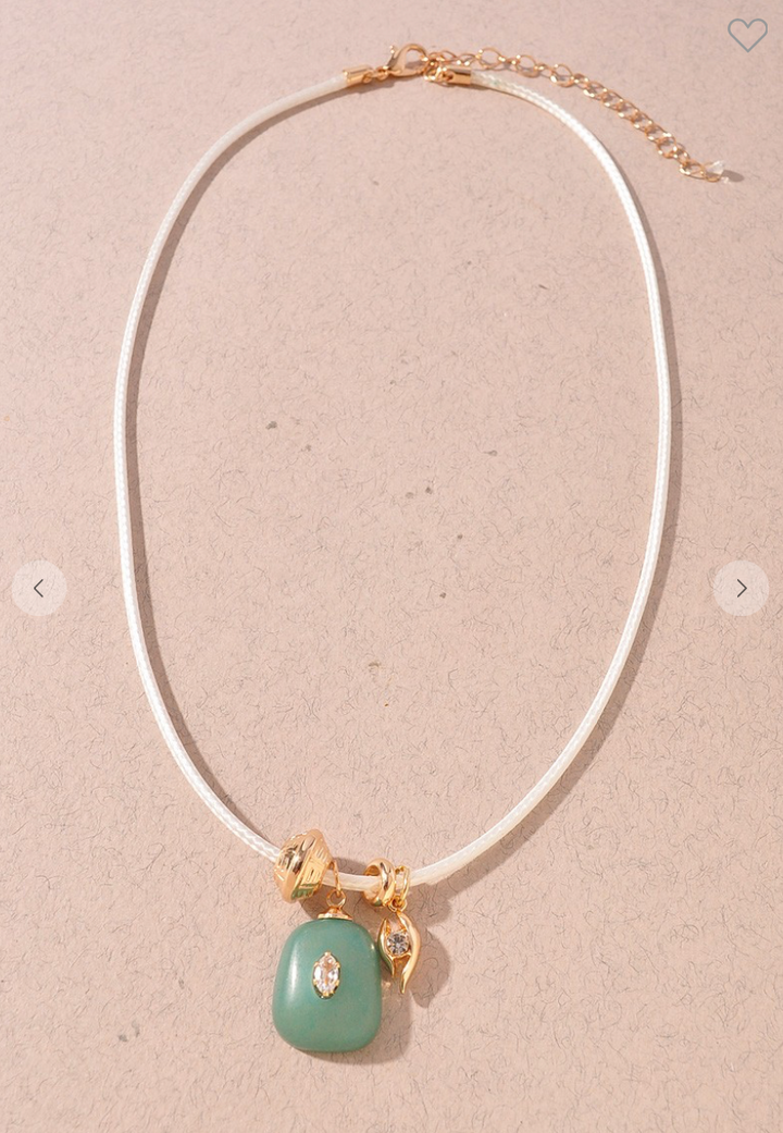 Ren Cord Charm Necklace White