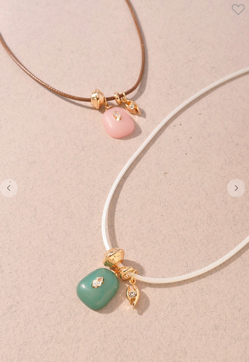 Ren Cord Charm Necklace White