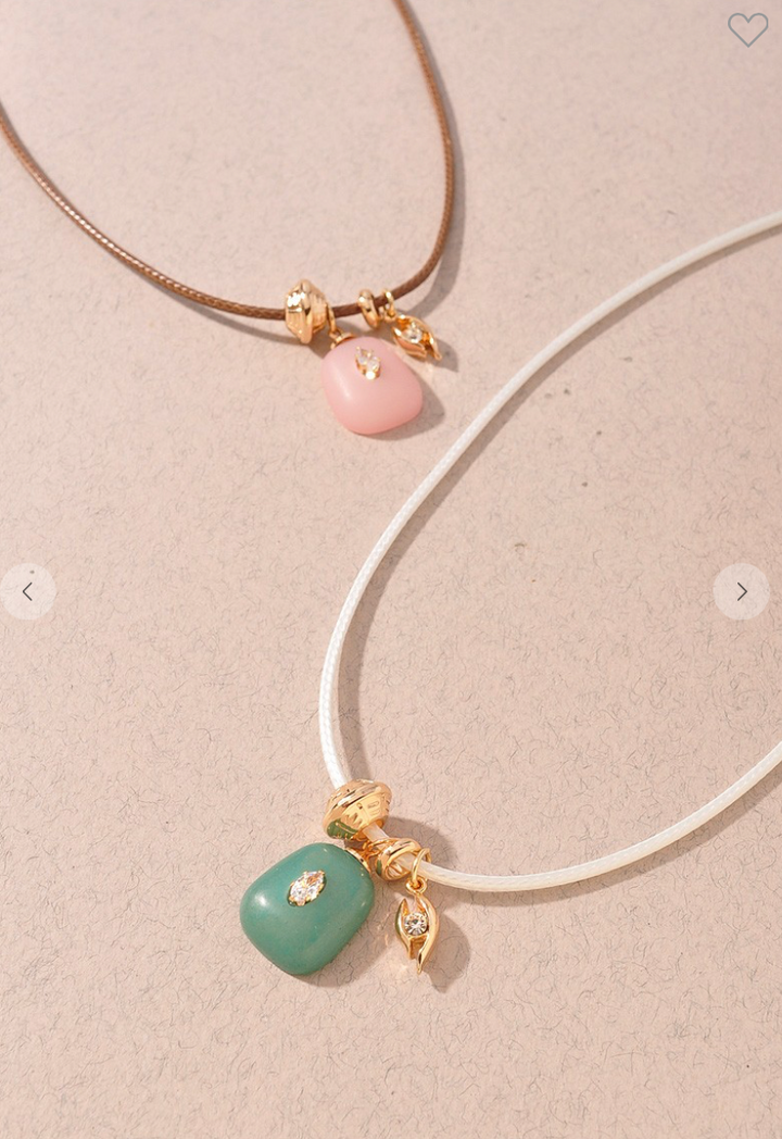 Ren Cord Charm Necklace White