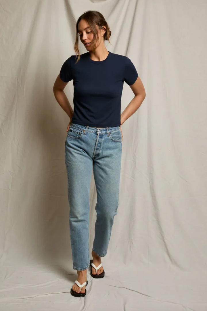 Fitz Viscose Tee Navy