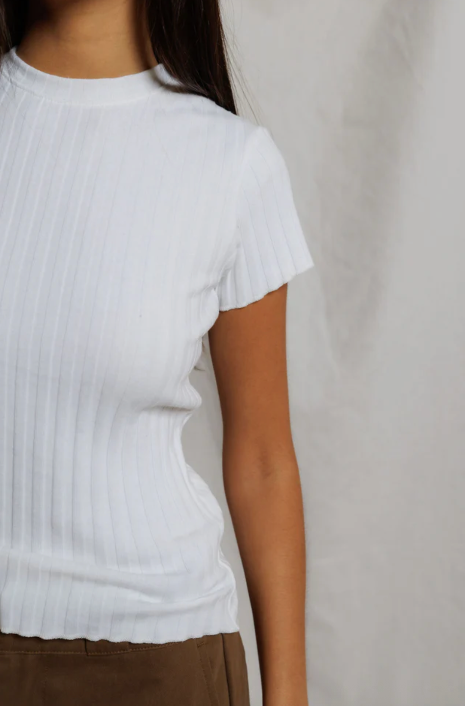 Poorboy Cap Sleeve Crew White