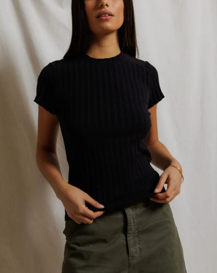 Poorboy Cap Sleeve Crew True Black