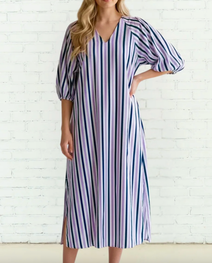 Palm Beach Dress Purple/Navy