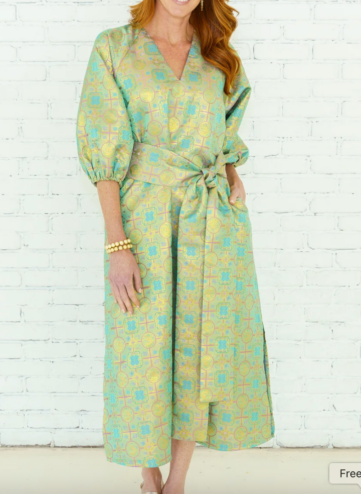 Coco Jacquard Dress Lime