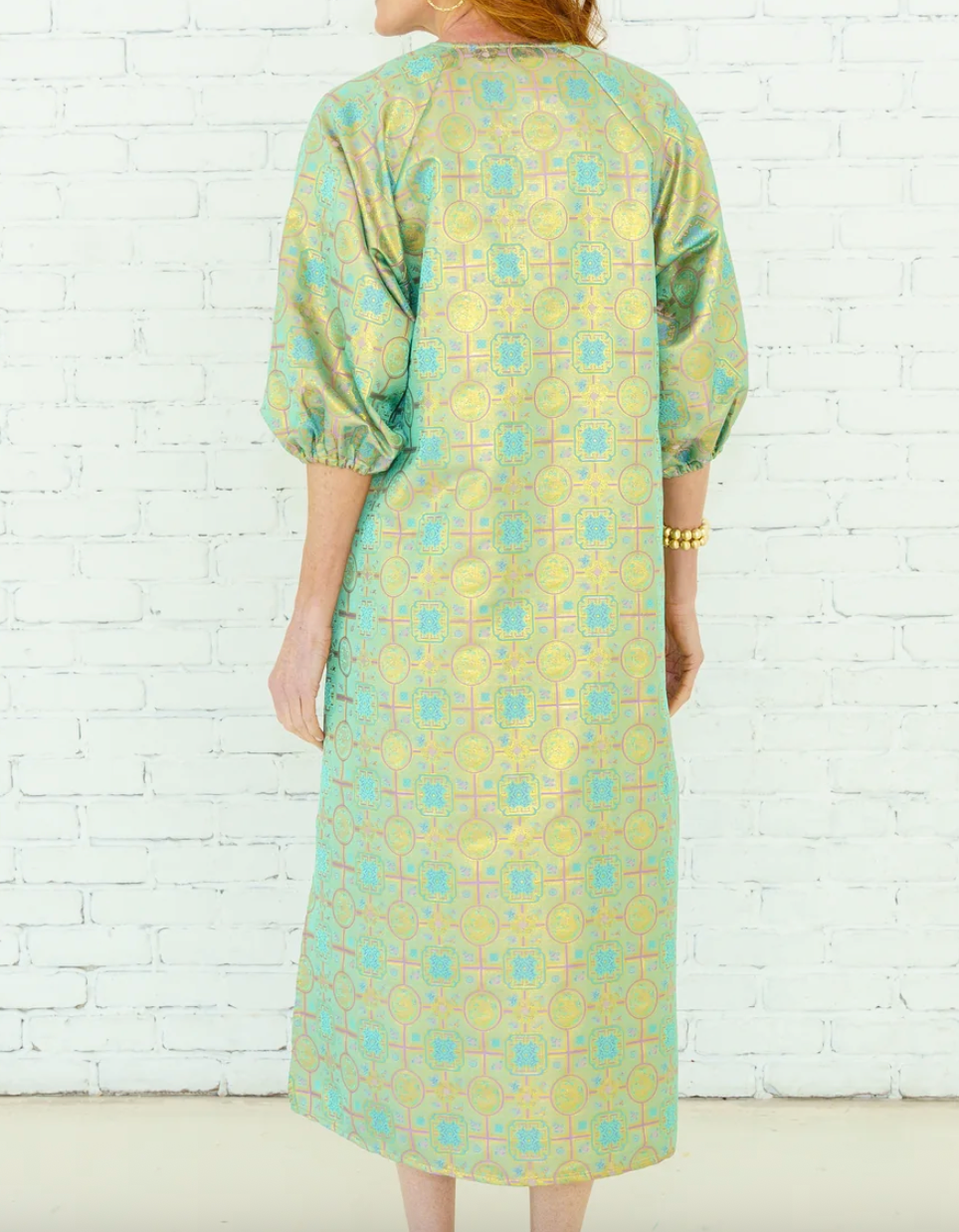 Coco Jacquard Dress Lime