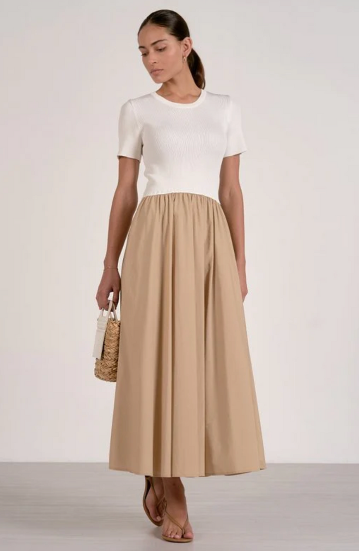 May Dress White Tan