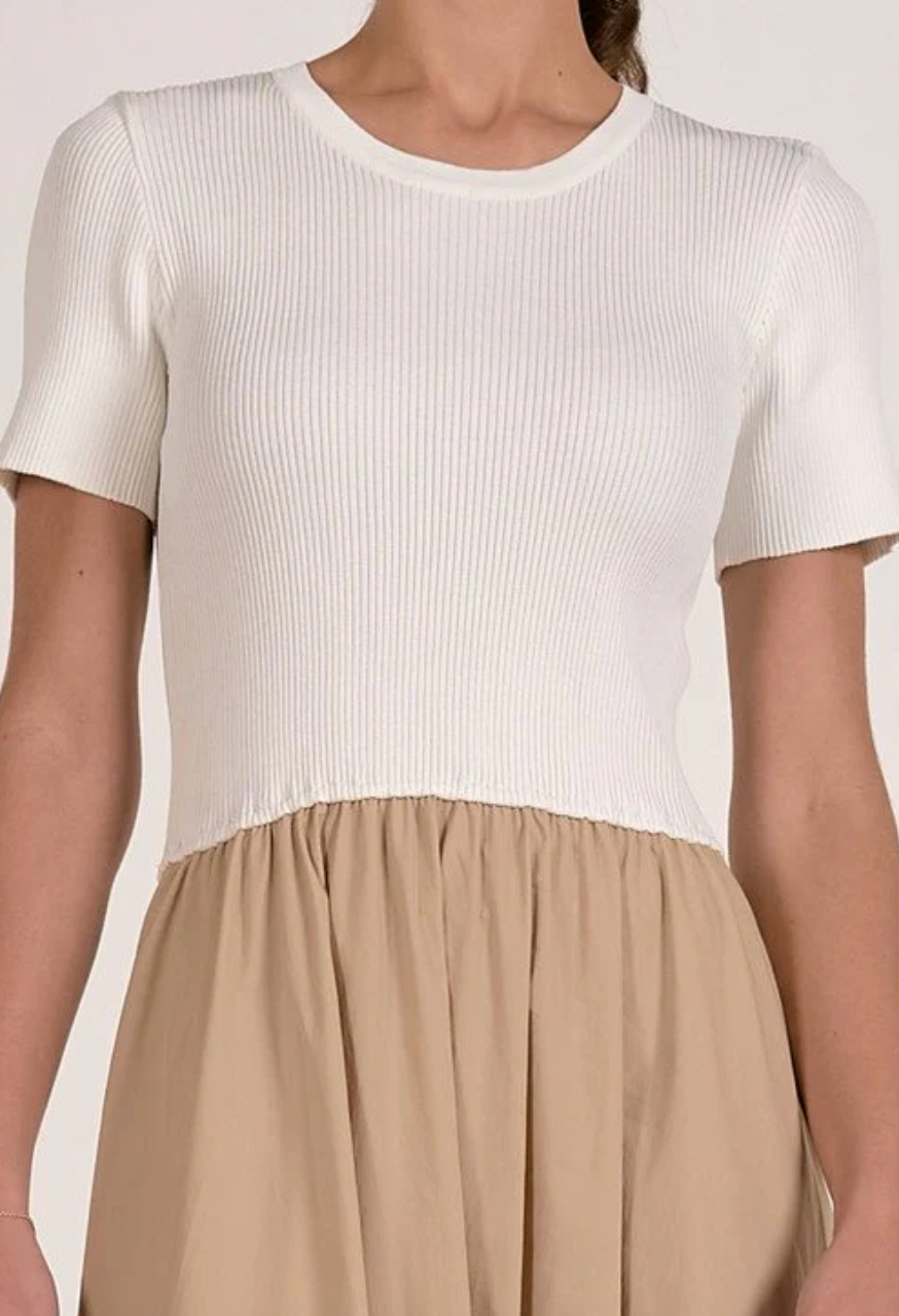 May Dress White Tan