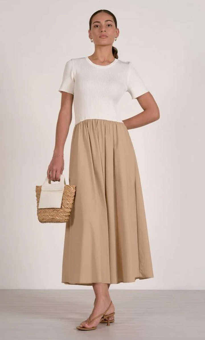May Dress White Tan