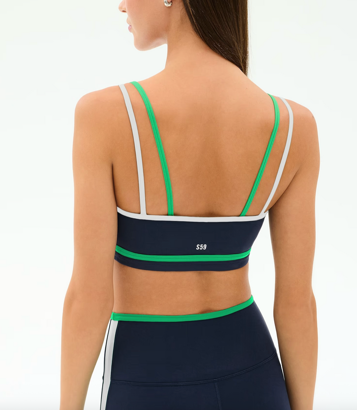 Eva Rigor Double Strap Bra Indigo/Spearmint