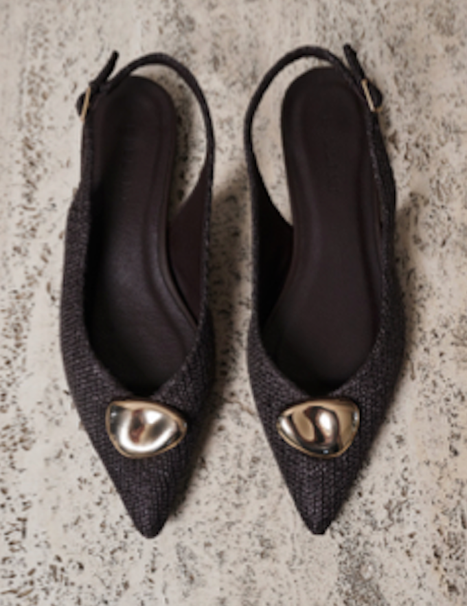 Marcello Flat Chocolate Raffia