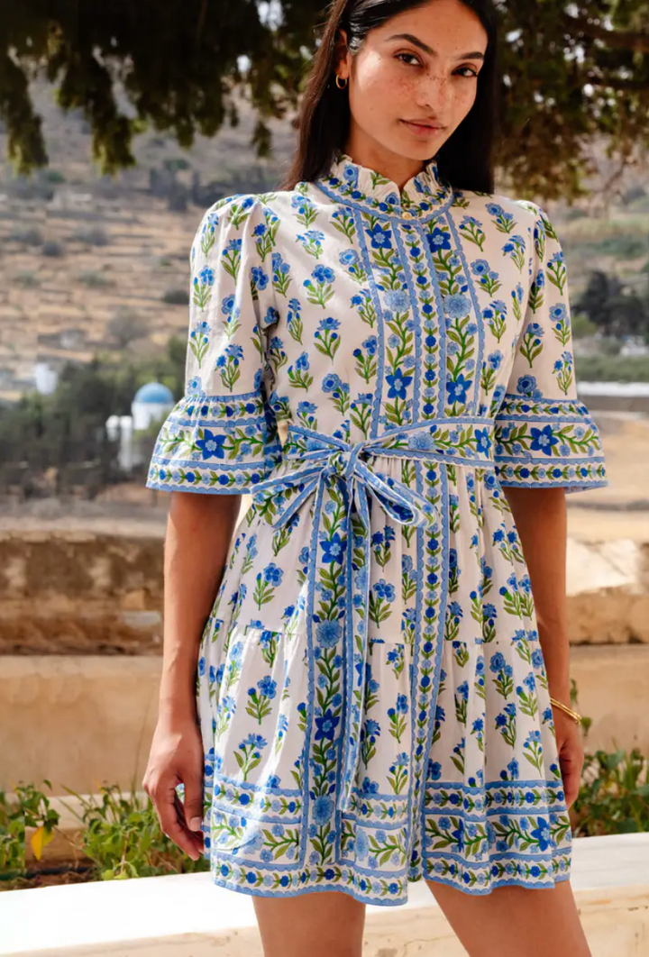 Gemma Mini Dress Lapis Meadow