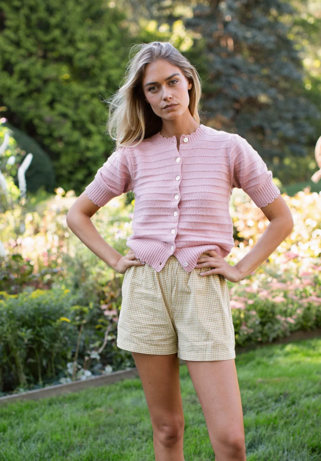 Ava Shorts Chartreuse Gingham