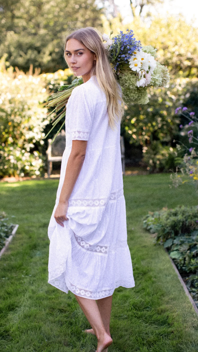 Eve Dress White Dobby
