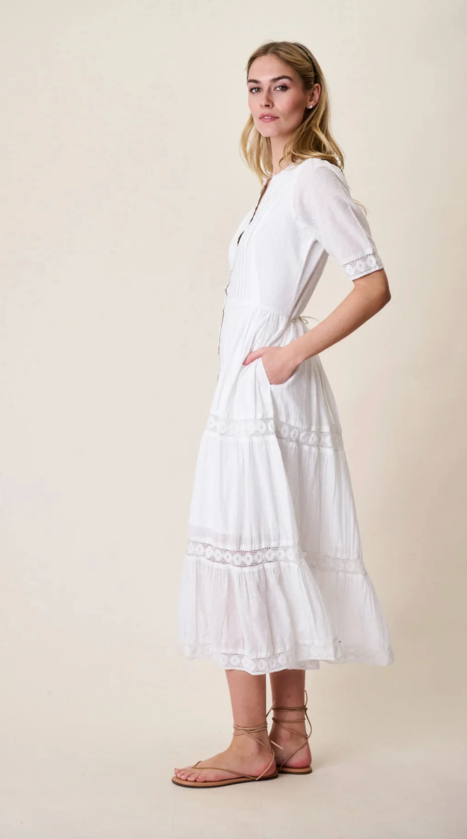 Eve Dress White Dobby