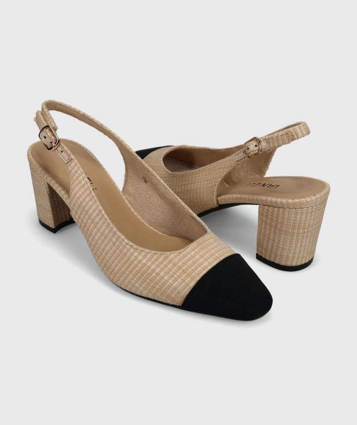 Jala Heel Beige Raffia