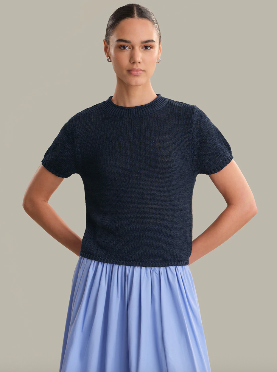 Terri Rolled Edge Sweater Tee