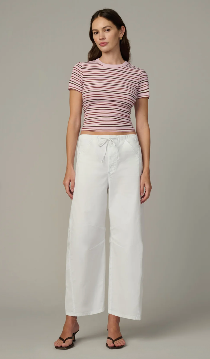 The Baby Tee Blush/Ecru Stripe