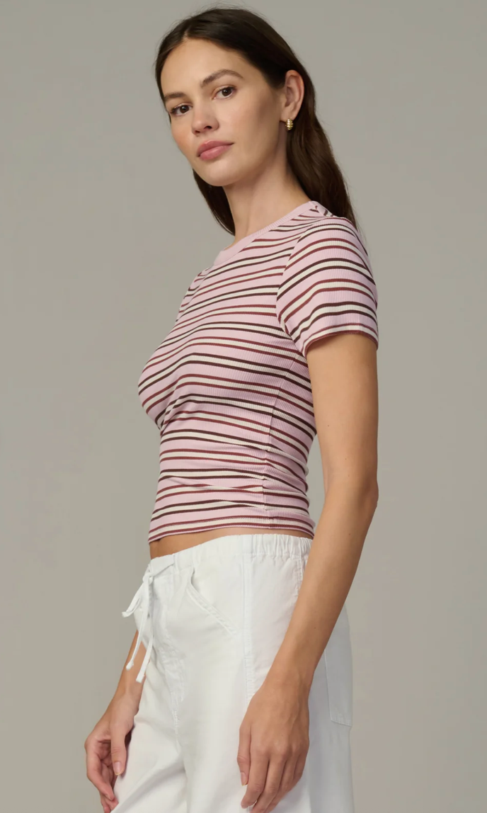The Baby Tee Blush/Ecru Stripe