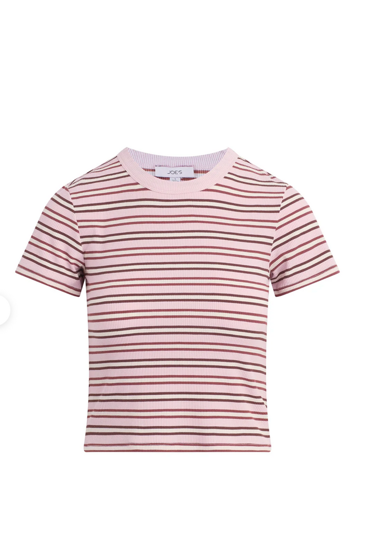The Baby Tee Blush/Ecru Stripe