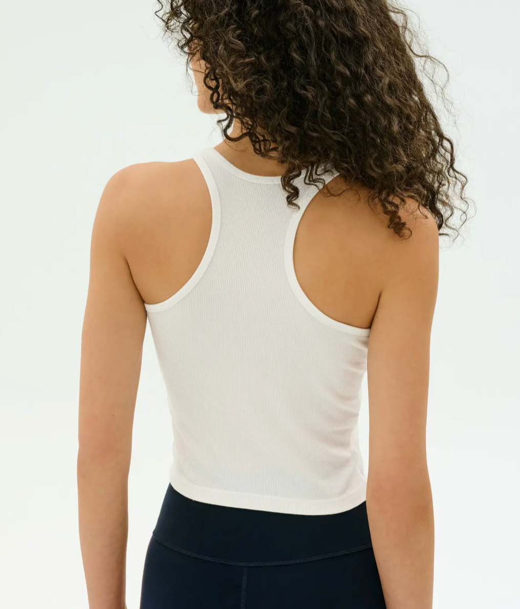 Ashby Rib Crop Tank White