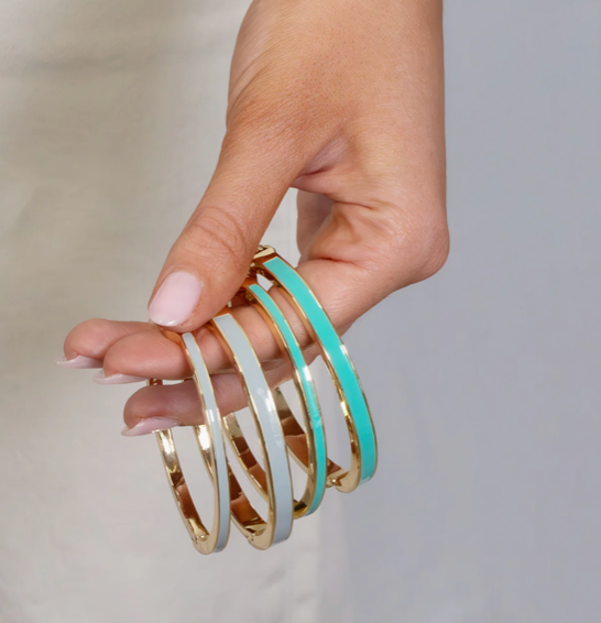 Minnie Enamel Bangle Seafoam