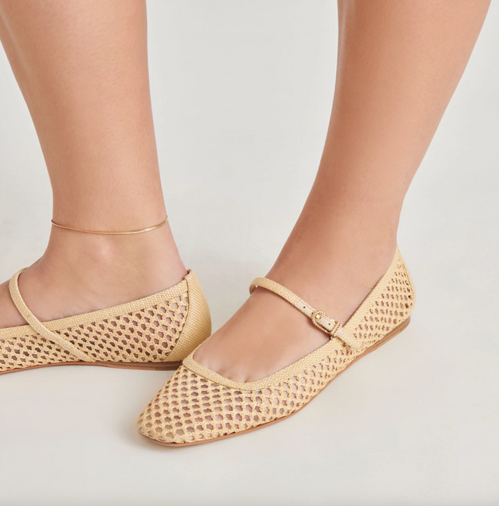 Reyes Ballet Flats Light Raffia