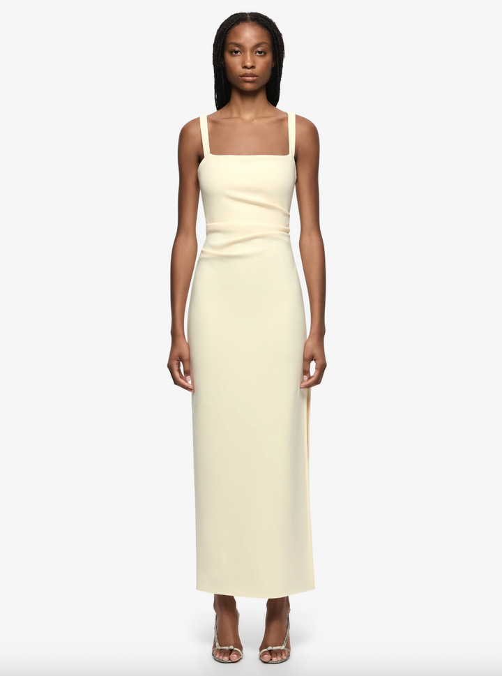 Leora Tuck Maxi Dress Lemon Sorbet