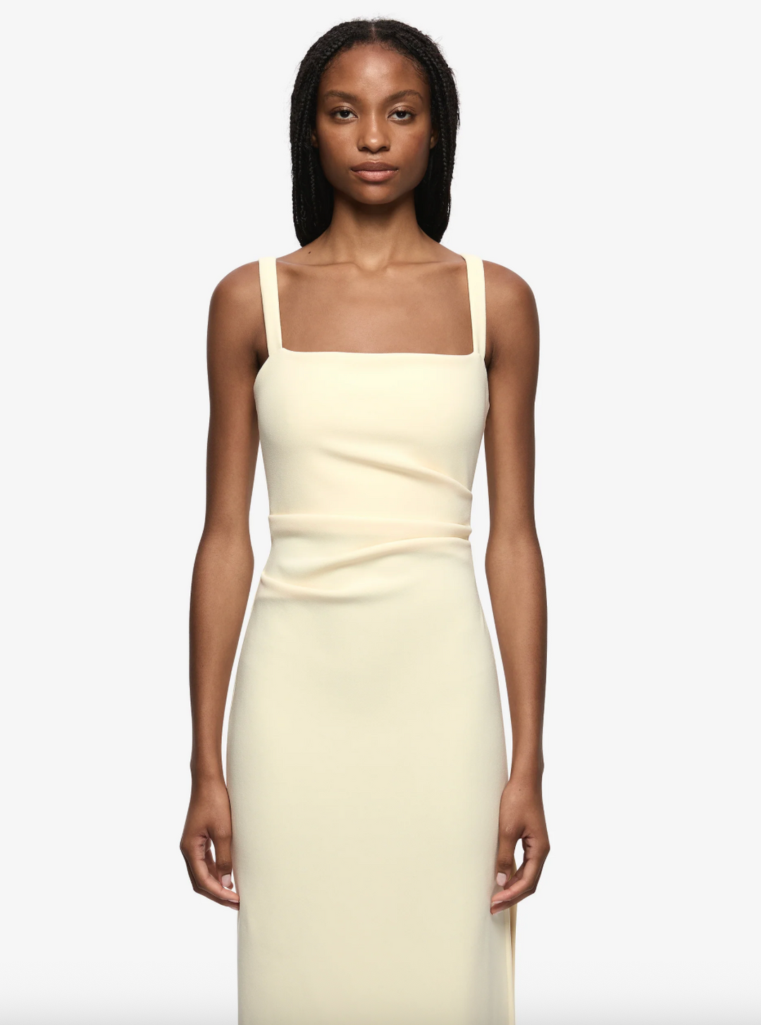 Leora Tuck Maxi Dress Lemon Sorbet