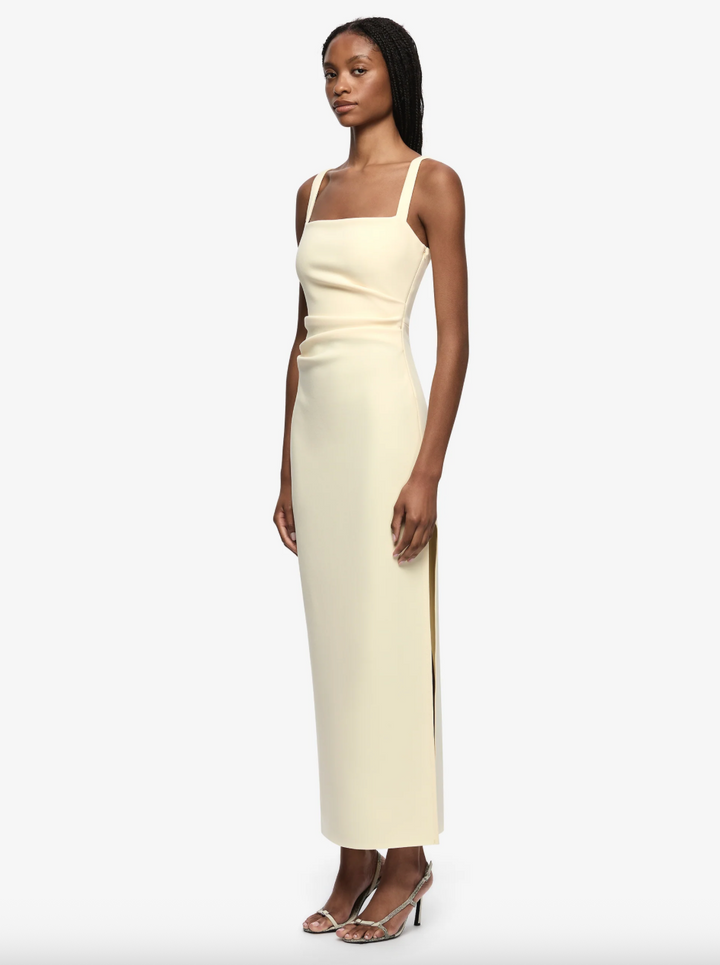 Leora Tuck Maxi Dress Lemon Sorbet