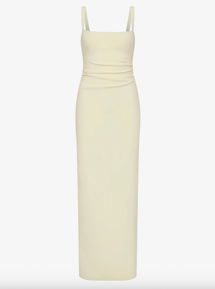 Leora Tuck Maxi Dress Lemon Sorbet