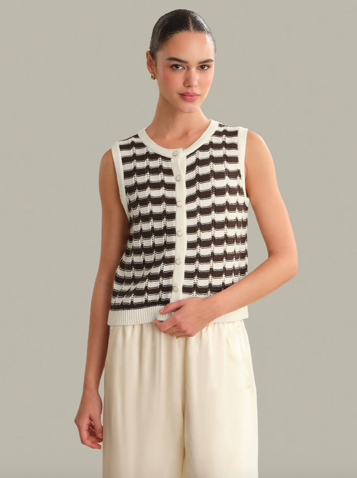 Isla Striped Vest Chalk Combo