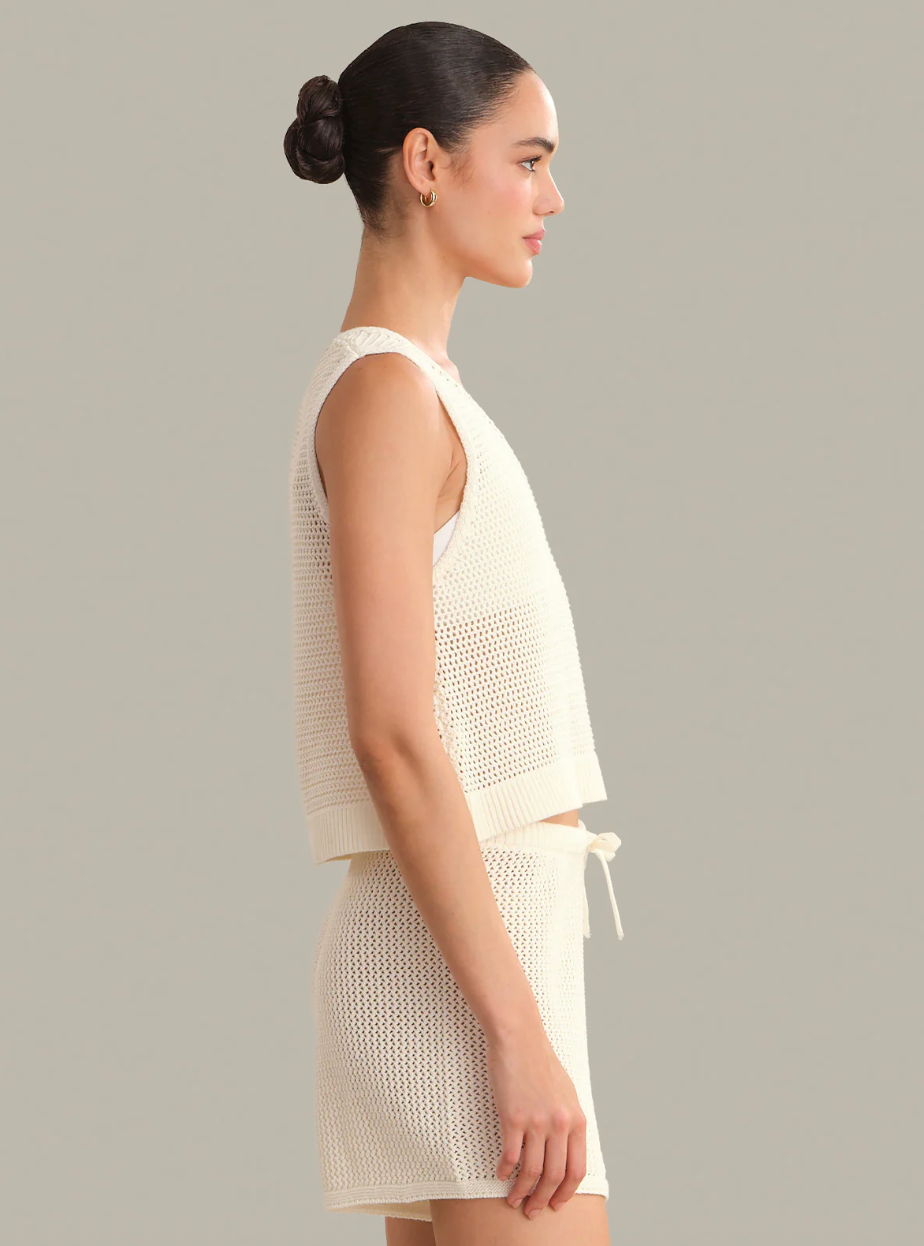 Rosa Pointelle Mesh Tank