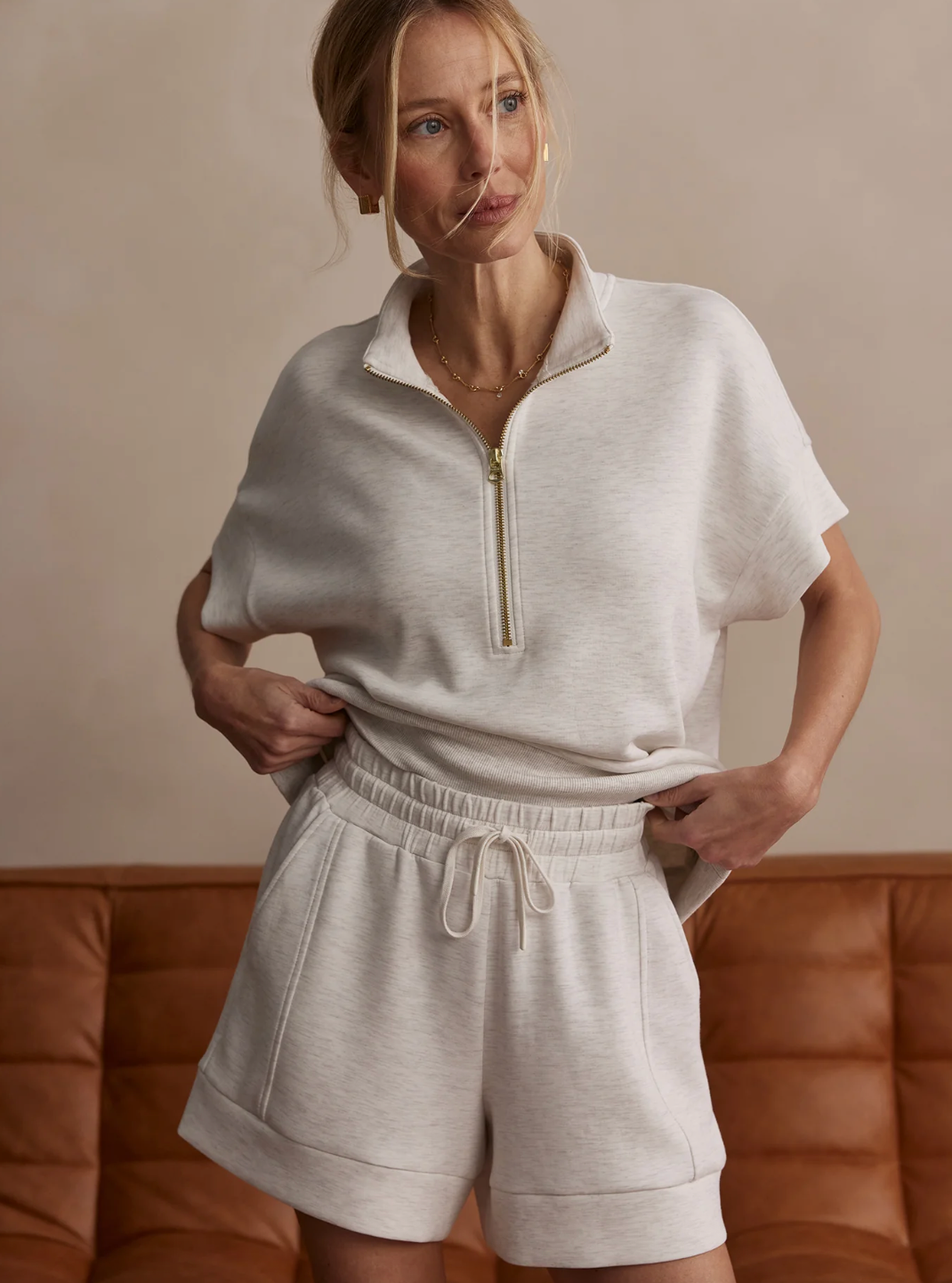 Atrium High Rise Short 4.5" Ivory Marl