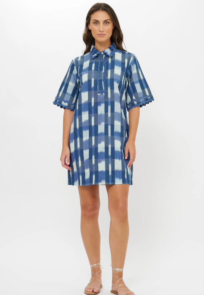 Collared Shirt Dress Mini Beckett Navy