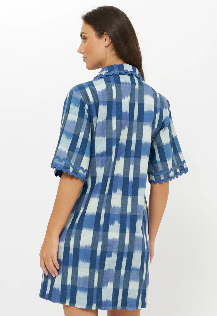 Collared Shirt Dress Mini Beckett Navy