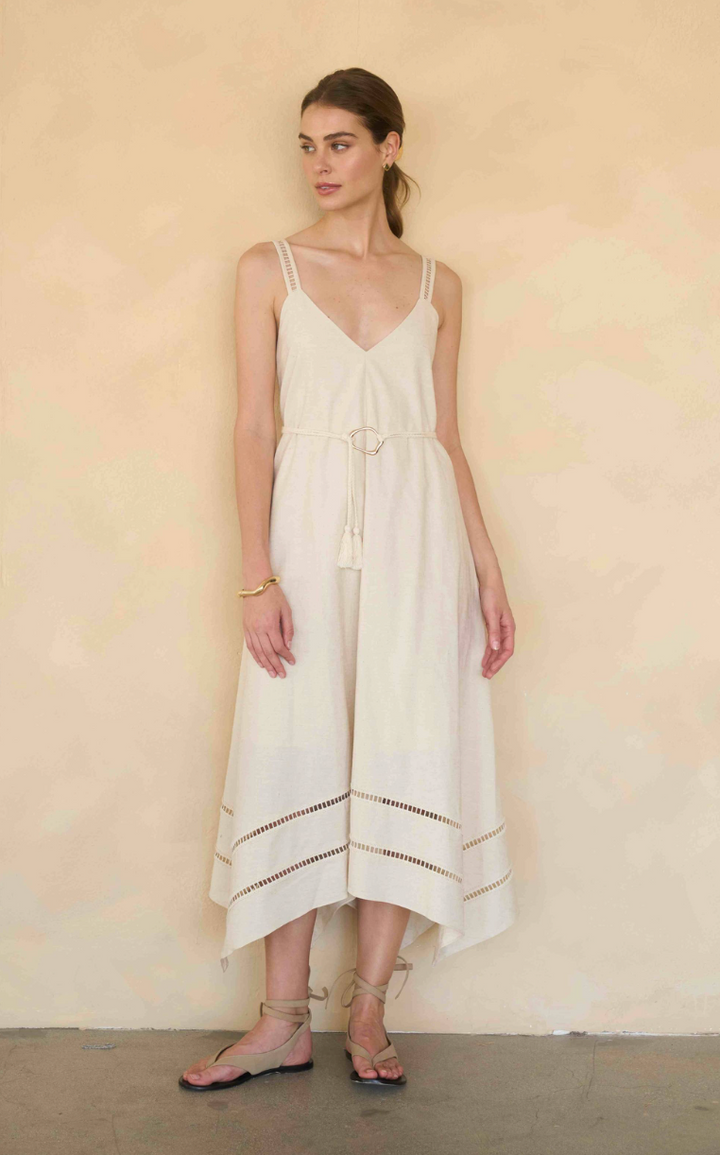 Asymmetric Hem Detail Midi Dress