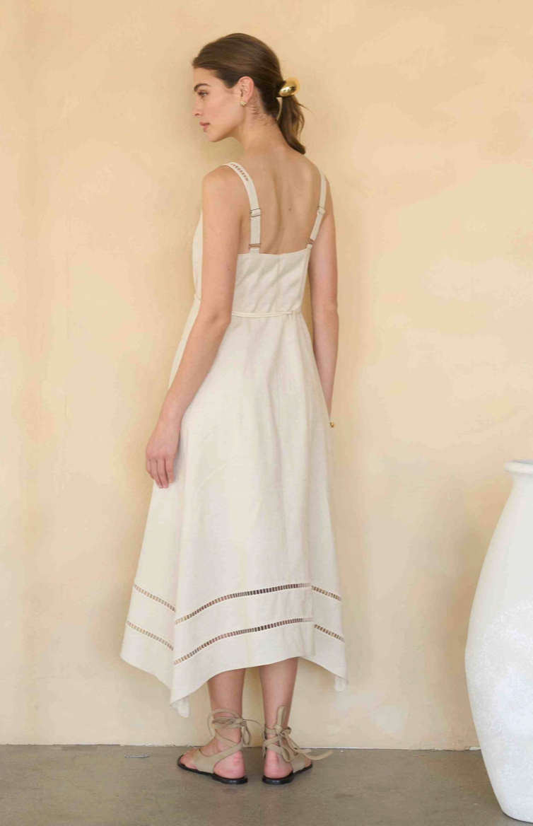Asymmetric Hem Detail Midi Dress